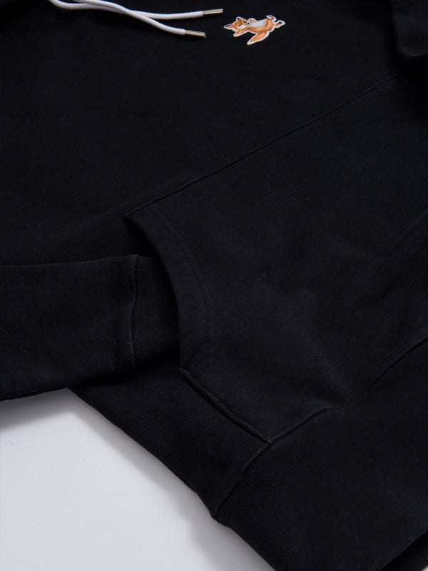 CHILLAX FOX PATCH CLASSIC HOODIE_BLACK